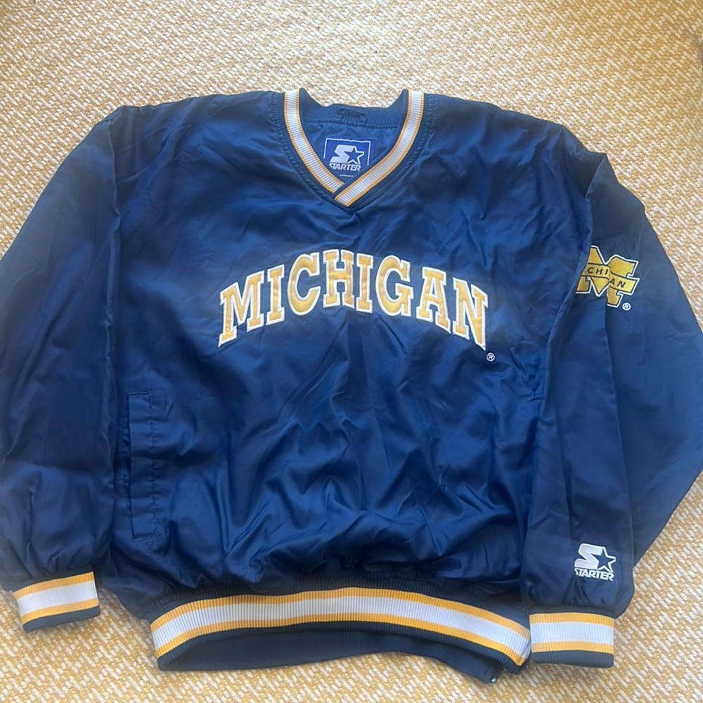 XL Vintage Starter Michigan Pullover.